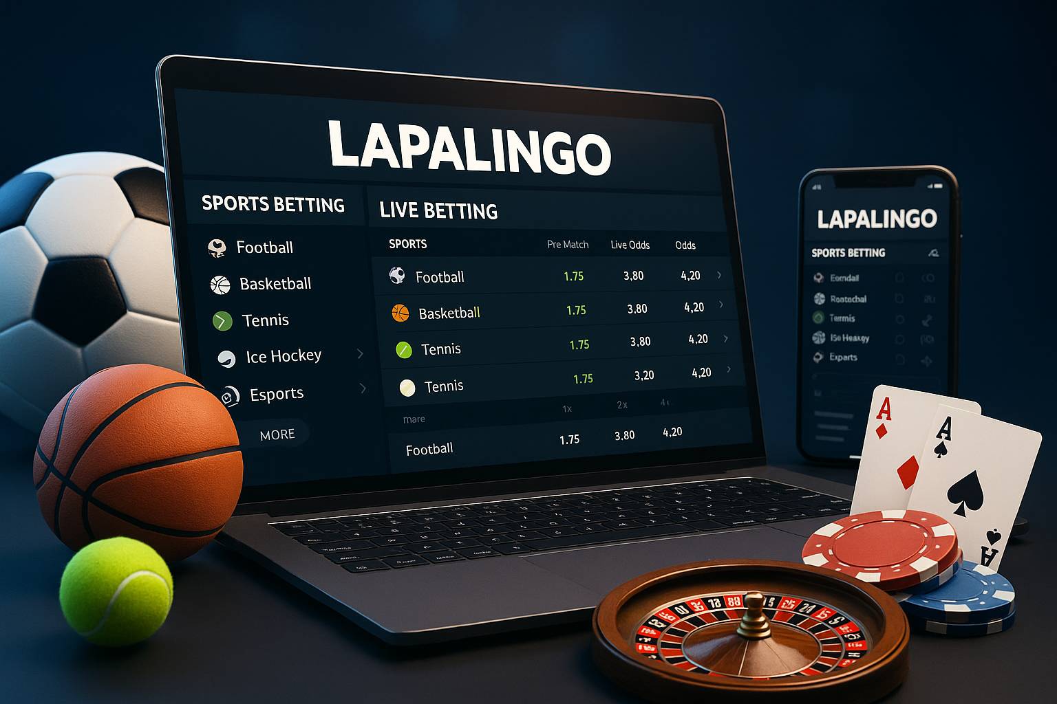 Apostas esportivas no cassino online LAPALINGO