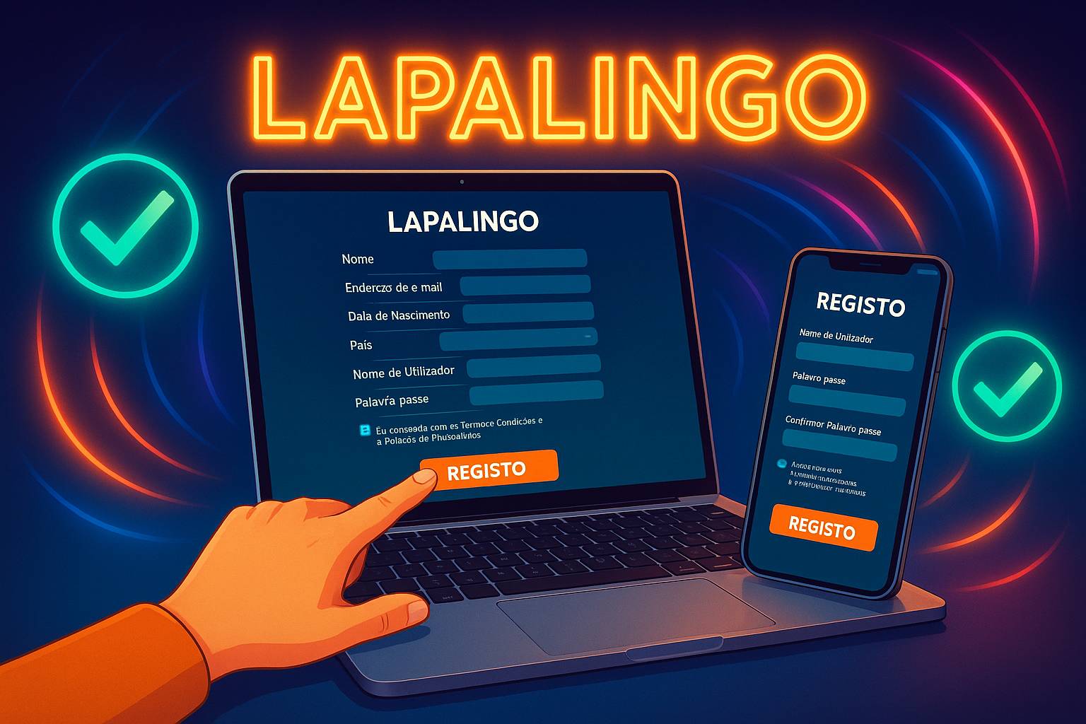 Não Perca tempo, o rRgistro na site LAPALINGO